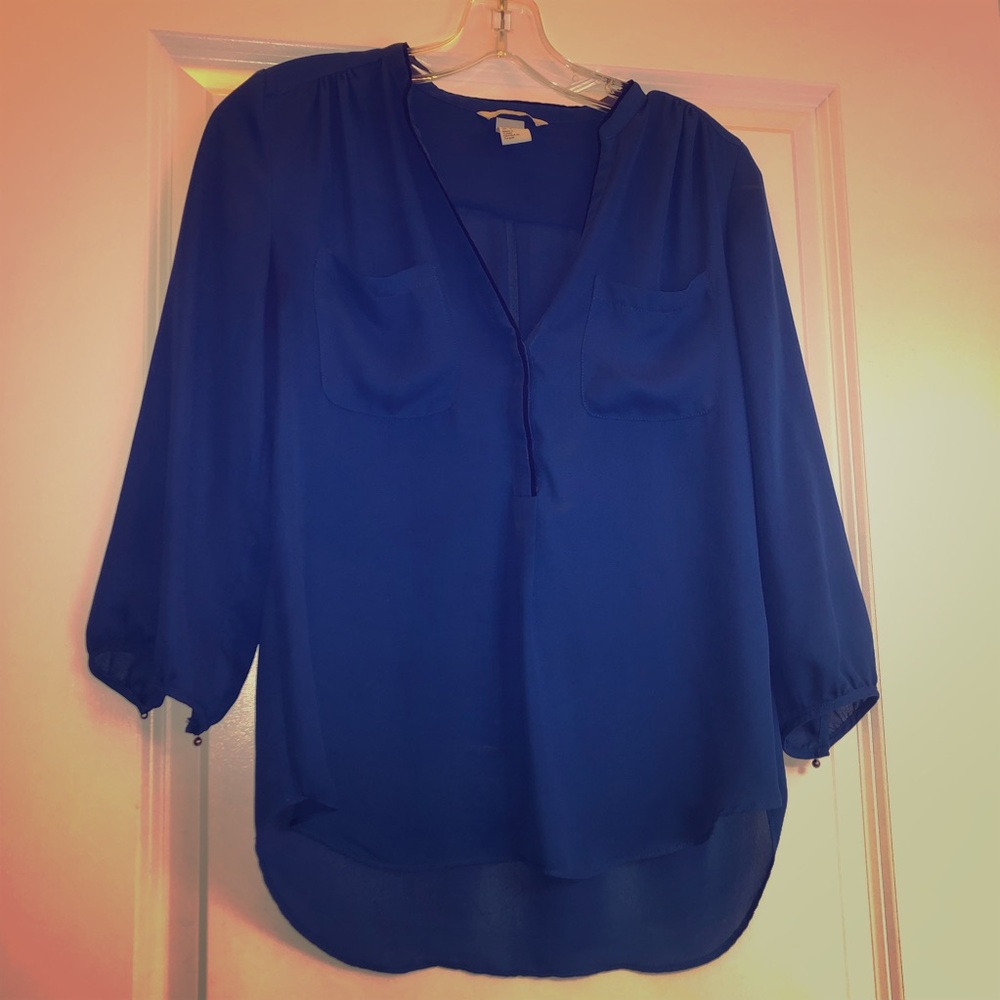 LAST CALL - H&M blue 3/4 sleeve blouse